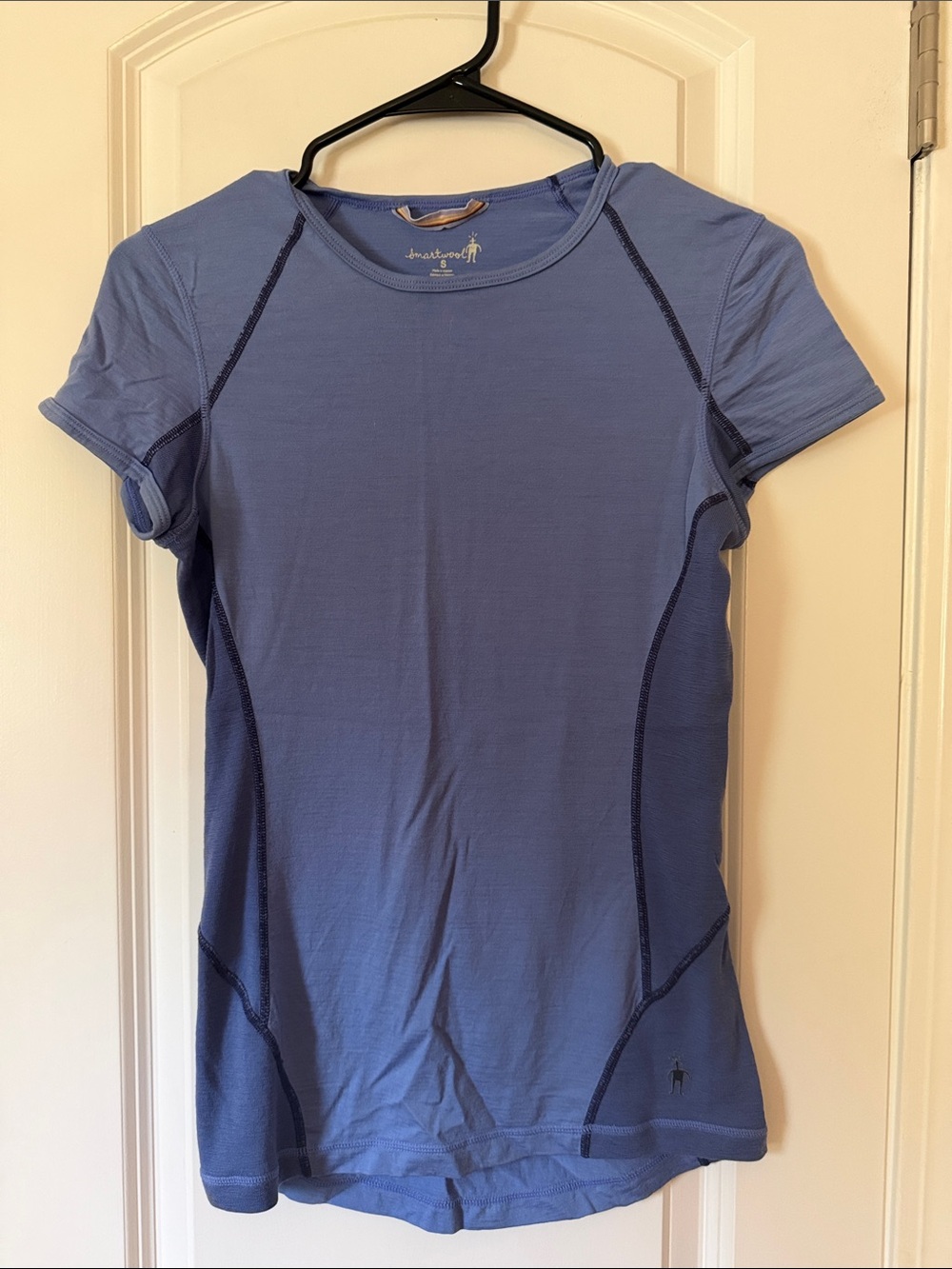Smartwool purple merino wool tee base layer S